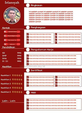contoh daftar riwayat hidup lamaran kerja doc